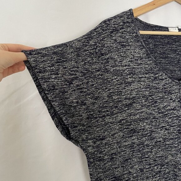 Gap Womens Heathered V-Neck Short Sleeve Top Medium summery navy blue casual - Picture 5 of 8